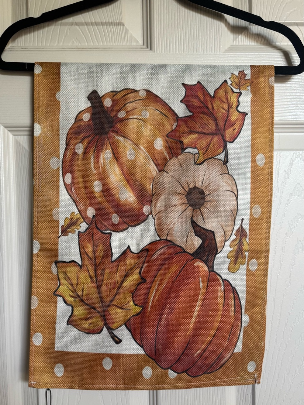 NWT Orange and Cream Pumpkin Fall Table Linen, 13x36